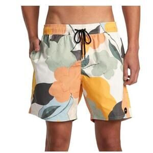 RVCA Mens Elastic Waist Swim Trunk